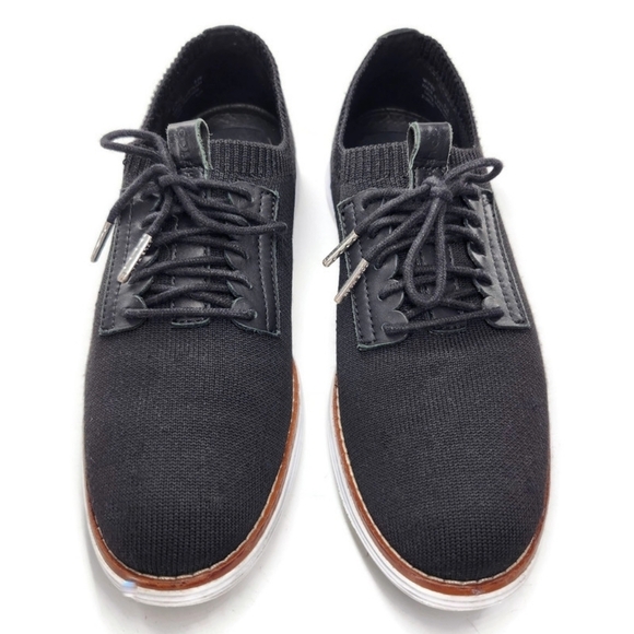 Cole Haan Grand Black Stitchlite Knit & Leather Lace-Up Wingtip Oxford  Sneakers - Picture 3 of 9